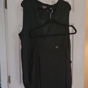 2 Black Sleeveless Tops - Torrid & Vince Camuto Sz 3x